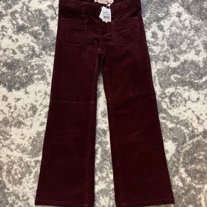 Bonpoint Burgundy Corduroy Flare Pants - size 6 girls